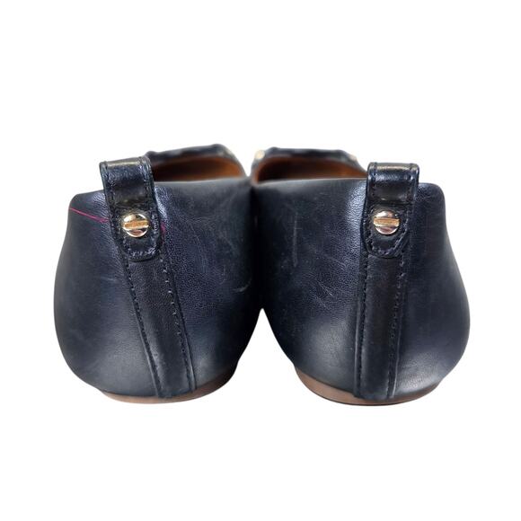 Tory Burch Mini Miller Black Leather Logo Pump Size 5.5M Comfy Flats - Picture 5 of 11